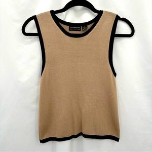 Liz Claiborne Collection Womens 100% Silk Tank Top Size Small Tan Black